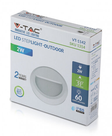 trapverlichting led 15 cm polycarbonaat 2W 6400K wit