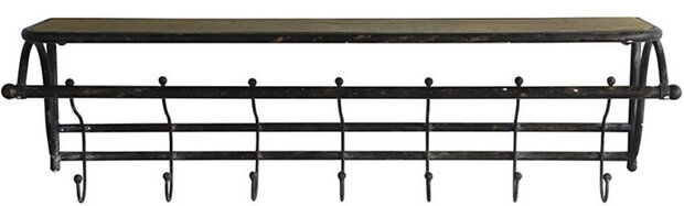kapstok Dawsen 83 x 25 cm staal/nikkel zwart/bruin