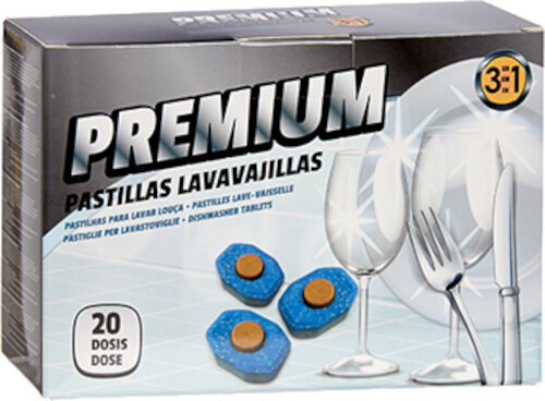 vaatwastabletten 3-in-1 Premium 20 stuks