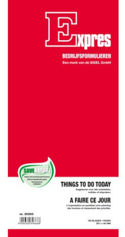 notitieblok 29,7 x 14 cm papier rood 100 vel