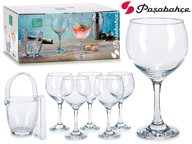 wijnglazenset Ice 630 ml glas transparant 8-delig