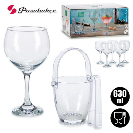 wijnglazenset Ice 630 ml glas transparant 8-delig