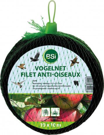 vogelnet 10 x 10 meter polyetheen groen