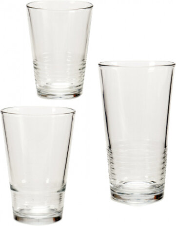 drinkglazenset glas transparant 18-delig