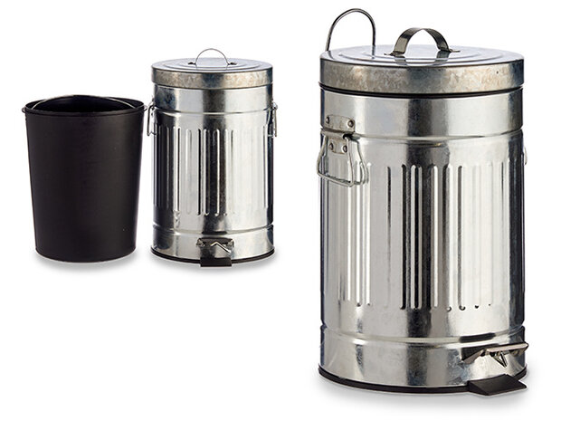 pedaalemmer 7 liter 34,5 cm RVS zilver