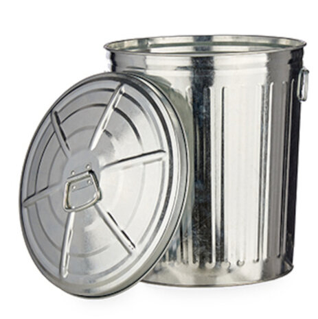 prullenbak 32,5 x 48 cm 25 liter RVS zilver