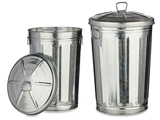 prullenbak 32,5 x 48 cm 25 liter RVS zilver