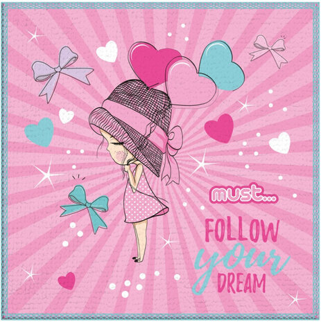 handdoek Balloons junior 30 x 30 cm katoen roze