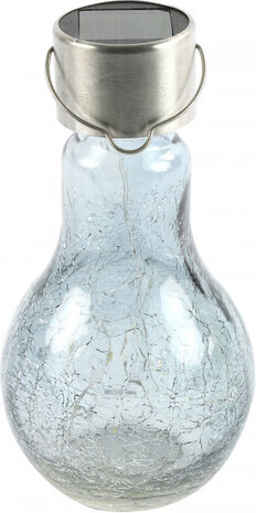 hanglamp solar led Alicia 9 x 17,5 cm glas blauw