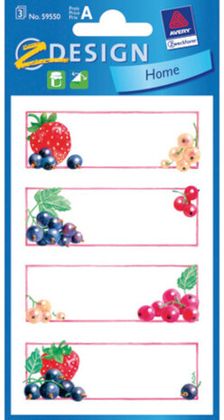 huishoudetiket Z-design 35 x 70 mm papier 12 stuks