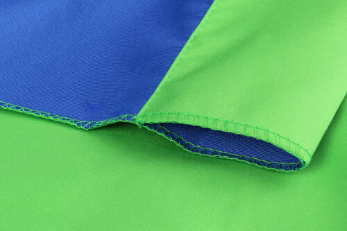 achtergronddoek 2,7 x 5 meter textiel blauw/groen