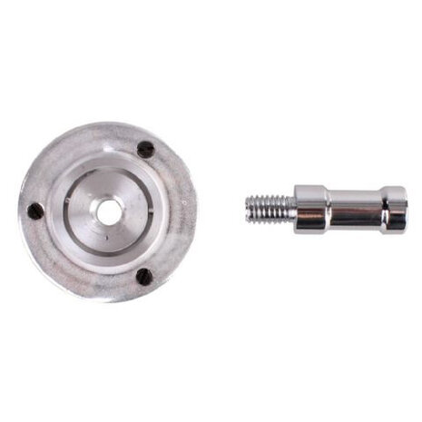 montageplaat spigot 56 mm 3/8 inch aluminium chroom