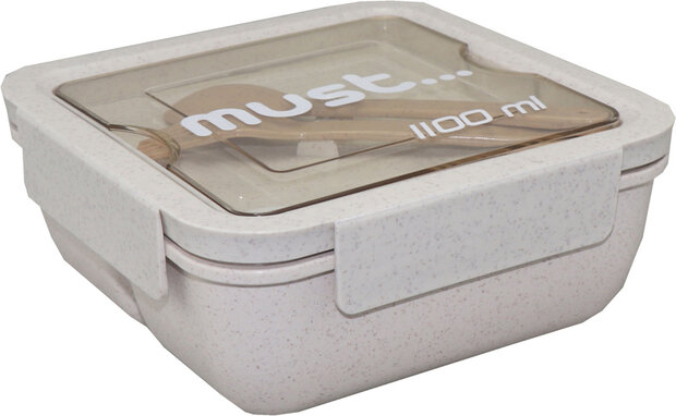 lunchbox 1100 ml 17,1 x 17,1 x 7,1 cm beige 4-delig