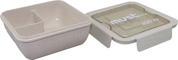 lunchbox 1100 ml 17,1 x 17,1 x 7,1 cm beige 4-delig