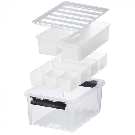 opbergbox SmartStore 14 liter transparant/zwart 4-delig