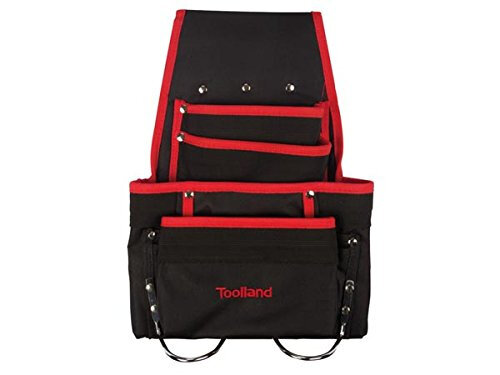 gereedschapsdrager 10-vaks nylon zwart/rood
