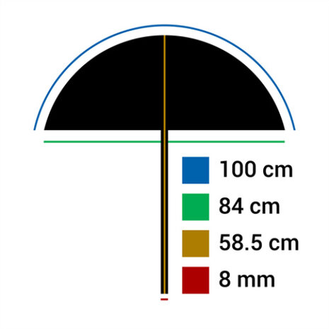 flitsparaplu PUR-84T 84 cm polyester wit