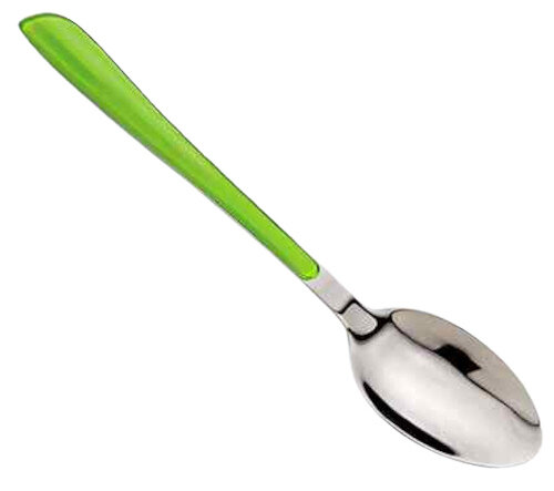 theelepel 13 x 2,5 x 1 cm RVS groen/zilver
