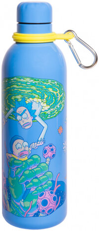 drinkfles Rick and Morty 500 ml 7 x 25 cm RVS blauw