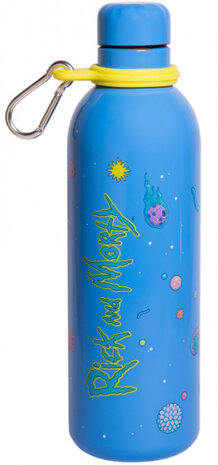 drinkfles Rick and Morty 500 ml 7 x 25 cm RVS blauw