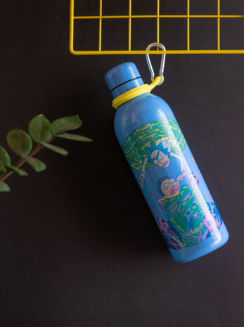 drinkfles Rick and Morty 500 ml 7 x 25 cm RVS blauw