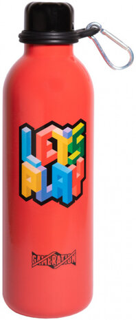 drinkfles Gameration 500 ml 7 x 25 cm RVS rood