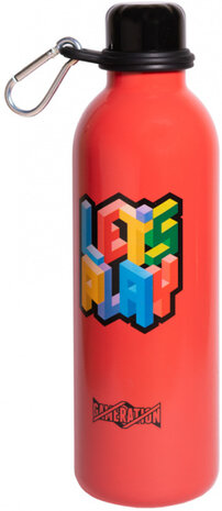 drinkfles Gameration 500 ml 7 x 25 cm RVS rood