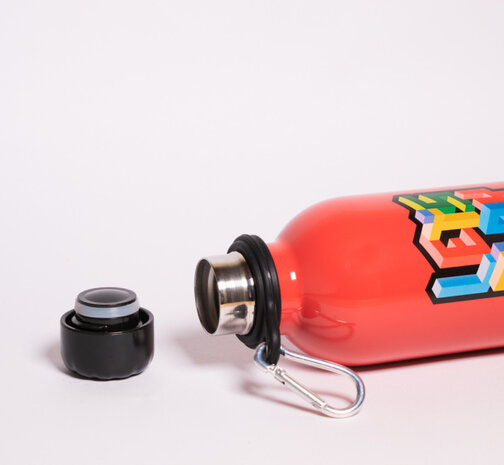 drinkfles Gameration 500 ml 7 x 25 cm RVS rood