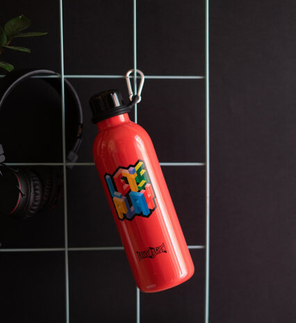 drinkfles Gameration 500 ml 7 x 25 cm RVS rood