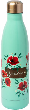 drinkfles Frida Kahlo 500 ml 7 x 28 cm RVS mintgroen