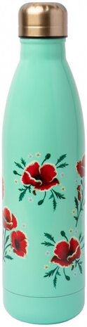 drinkfles Frida Kahlo 500 ml 7 x 28 cm RVS mintgroen