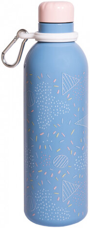 drinkfles Amelie 500 ml 7 x 25 cm RVS blauw