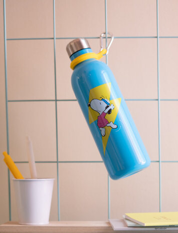 drinkfles Snoopy junior 500 ml 7 x 25 cm RVS aqua