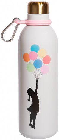 drinkfles Brandalised 500 ml 7 x 25 cm RVS wit