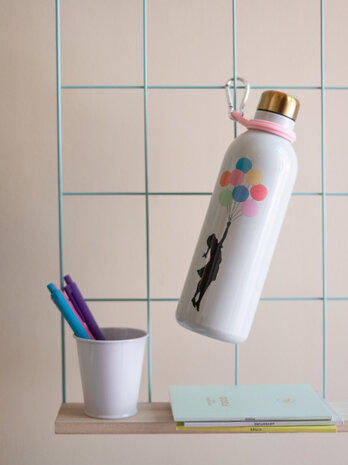 drinkfles Brandalised 500 ml 7 x 25 cm RVS wit