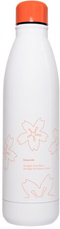 drinkfles Miss Haiku 500 ml 7 x 25 cm RVS wit/oranje