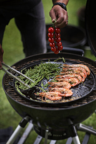 grillplaat rond 52 x 40 cm gietijzer zwart