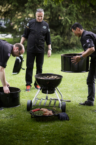 grillplaat rond 52 x 40 cm gietijzer zwart
