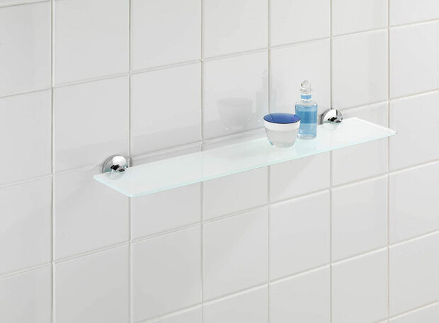 doucherek Cuba 69 x 13,5 x 5 cm glas/zink wit