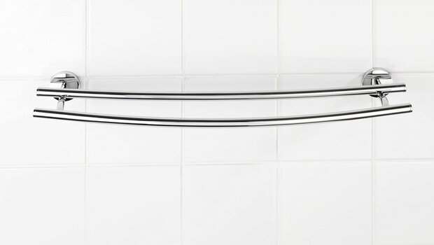 handdoekhouder Cuba Duo 58 x 14 x 5 cm zink chroom