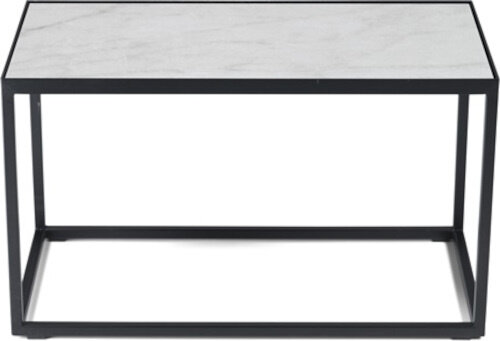 bijzettafel Tijl 60 x 35 x 30 cm steen zwart/wit