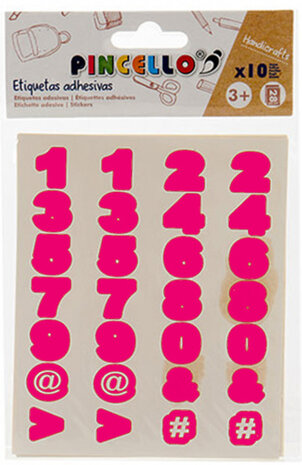 cijferstickers papier roze 280 stickers