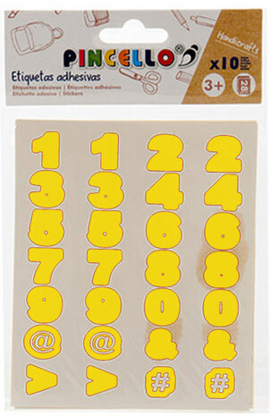cijferstickers papier geel 280 stickers