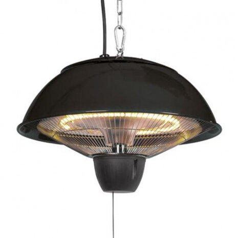 terrasverwarmer hangend 1500W 42,5 x 30 cm staal zwart