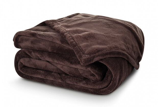 fleecedeken Coral 150 x 200 cm polyester bruin