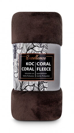 fleecedeken Coral 150 x 200 cm polyester bruin