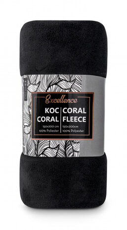 fleecedeken Coral 150 x 200 cm polyester zwart