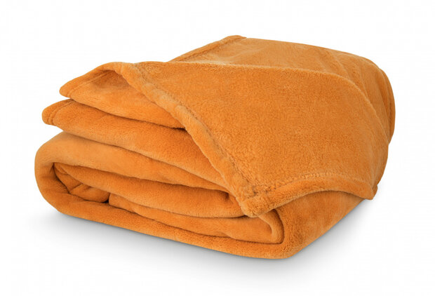 fleecedeken Coral 150 x 200 cm polyester oranje