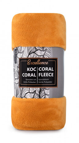 fleecedeken Coral 150 x 200 cm polyester oranje