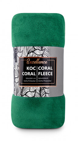fleecedeken Coral 150 x 200 cm polyester groen